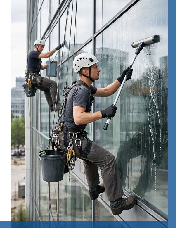 Мойка витражей альпинистами в Шатуре от 717 р. под ключ|ВЫСОТНИК-Штр