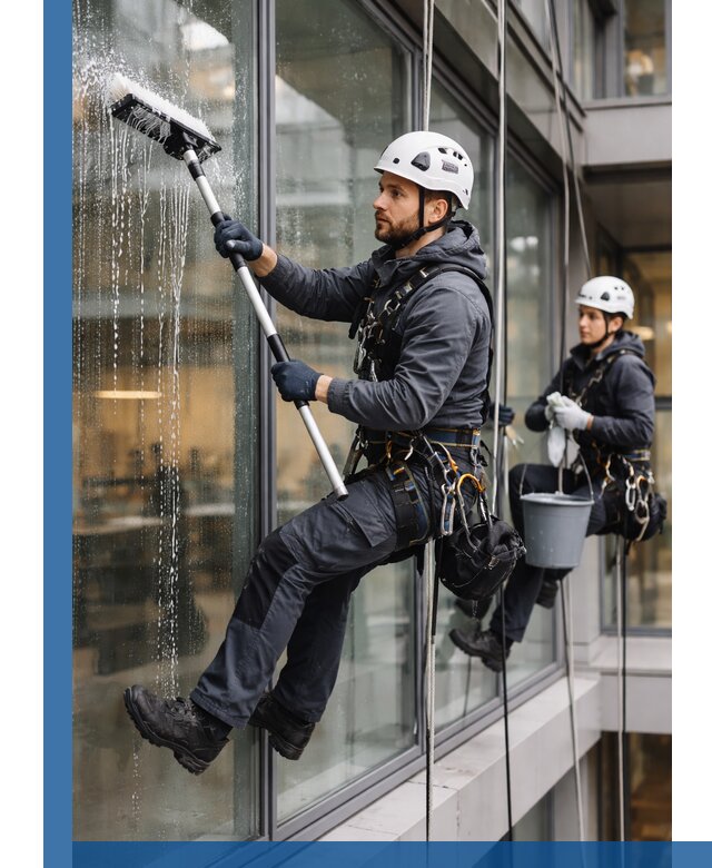 Профессиональная мойка витражей промышленными альпинистами в Шатуре