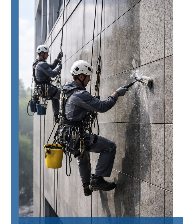 Профессиональная мойка фасада из керамогранита в Шатуре