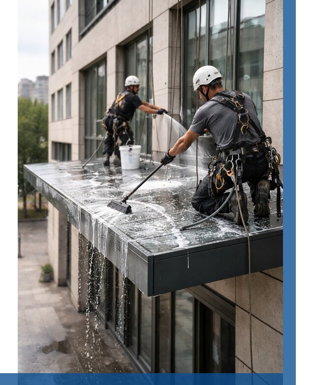 Мойка козырьков и навесов в Шатуре от 3585 р. | ВЫСОТНИК-Штр