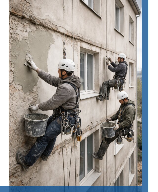 Ремонт штукатурного фасада в Шатуре от 768 р. под ключ | ВЫСОТНИК-Штр