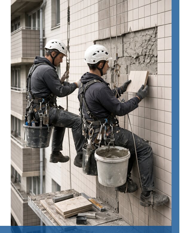 Ремонт облицовки фасада плиткой в Шатуре от 1844 р. | ВЫСОТНИК-Штр