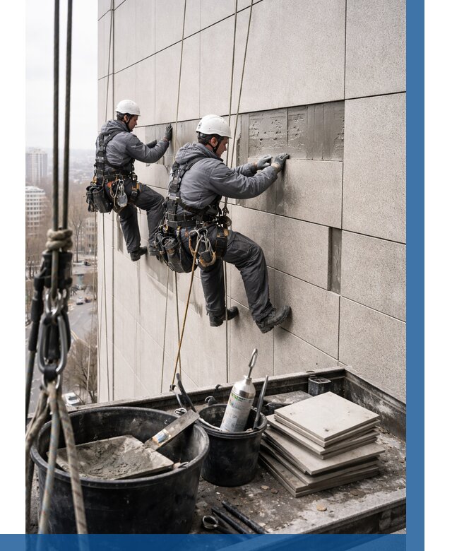 Ремонт фасада из керамогранита в Шатуре от 2561 р. | ВЫСОТНИК-Штр