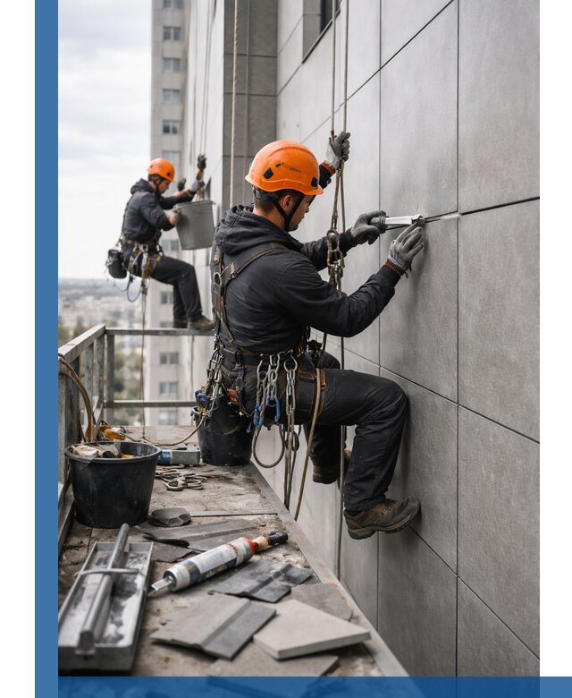 Профессиональный ремонт фасада из керамогранита в Шатуре