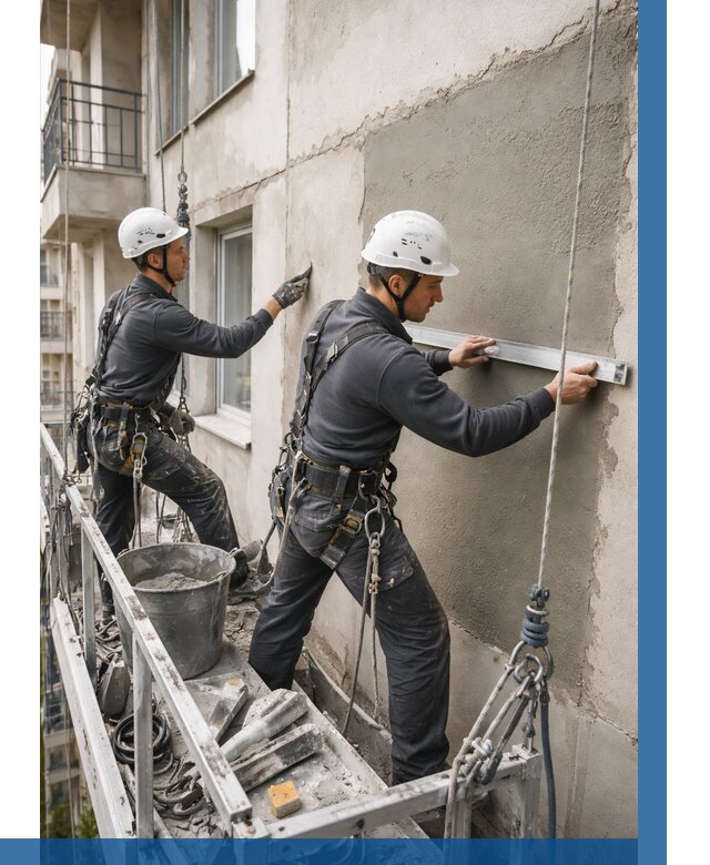 Штукатурка фасада на высоте в Шатуре от 922 р. | ВЫСОТНИК-Штр