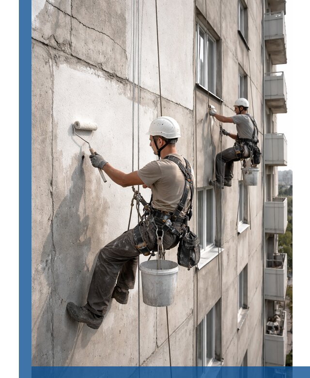 Покраска бетонного фасада в Шатуре для жилых и промышленных объектов