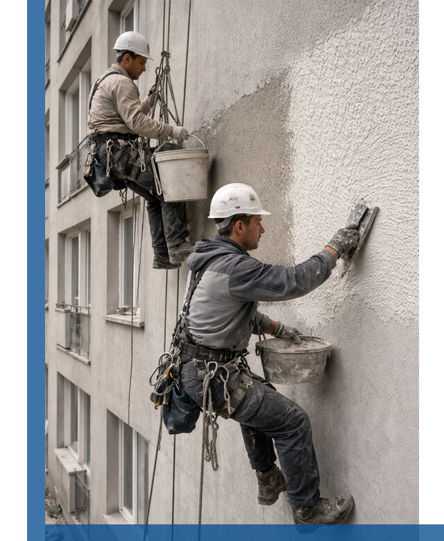 Нанесение декоративной штукатурки короед на фасад в Шатуре