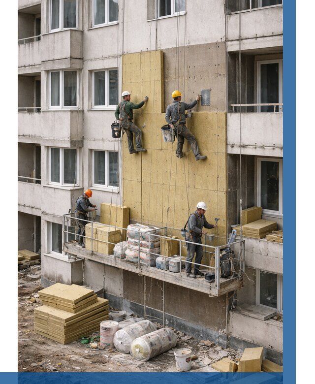 Утепление фасада минватой в Шатуре от 1537 р. | ВЫСОТНИК-Штр