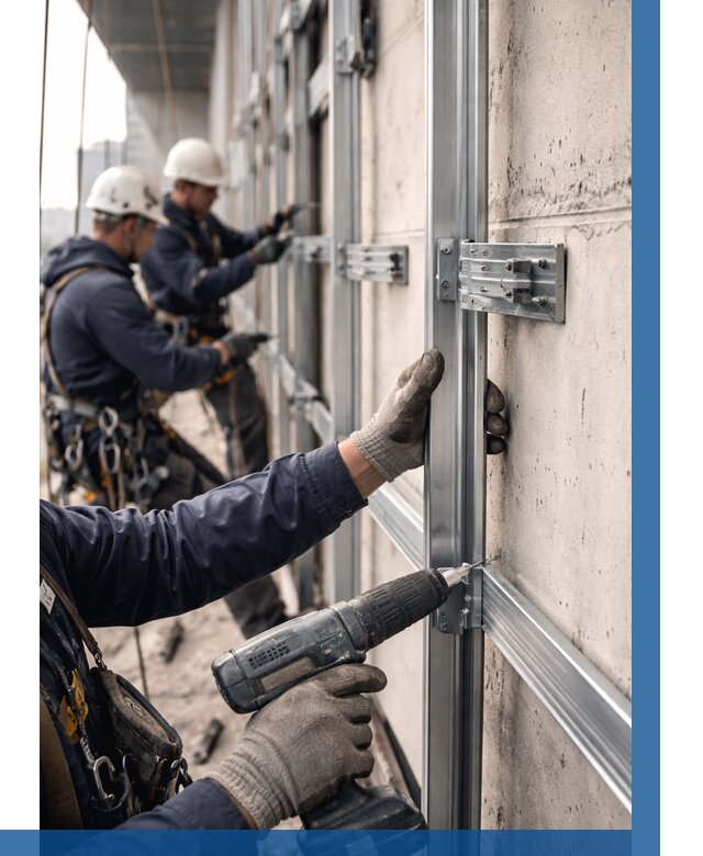 Монтаж подсистемы вентфасада в Шатуре от 871 р. | ВЫСОТНИК-Штр