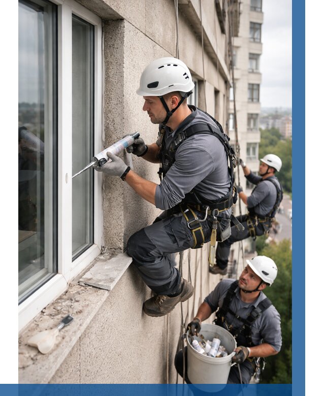 Герметизация оконных швов снаружи в Шатуре от 1537 р. | ВЫСОТНИК-Штр