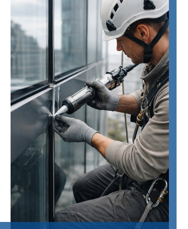 Герметизация стыков витража в Шатуре от 1229 р. | ВЫСОТНИК-Штр