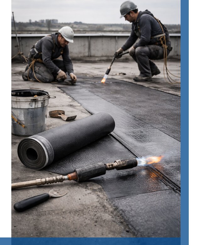 Ремонт рулонной кровли в Шатуре от 666 р. | ВЫСОТНИК-Штр