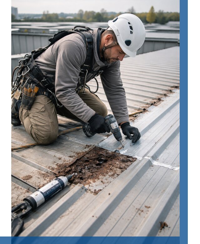 Ремонт профнастила на кровле в Шатуре от 717 р. | ВЫСОТНИК-Штр