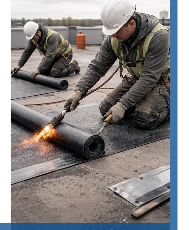 Монтаж наплавляемой кровли в Шатуре от 871 р. — ВЫСОТНИК-Штр