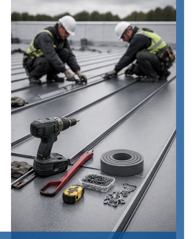 Монтаж фальцевой кровли в Шатуре от 1844 р. | ВЫСОТНИК-Штр