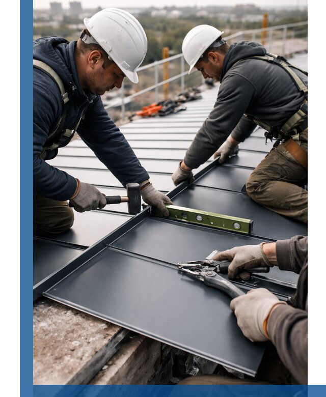 Монтаж фальцевой кровли в Шатуре для промышленных зданий