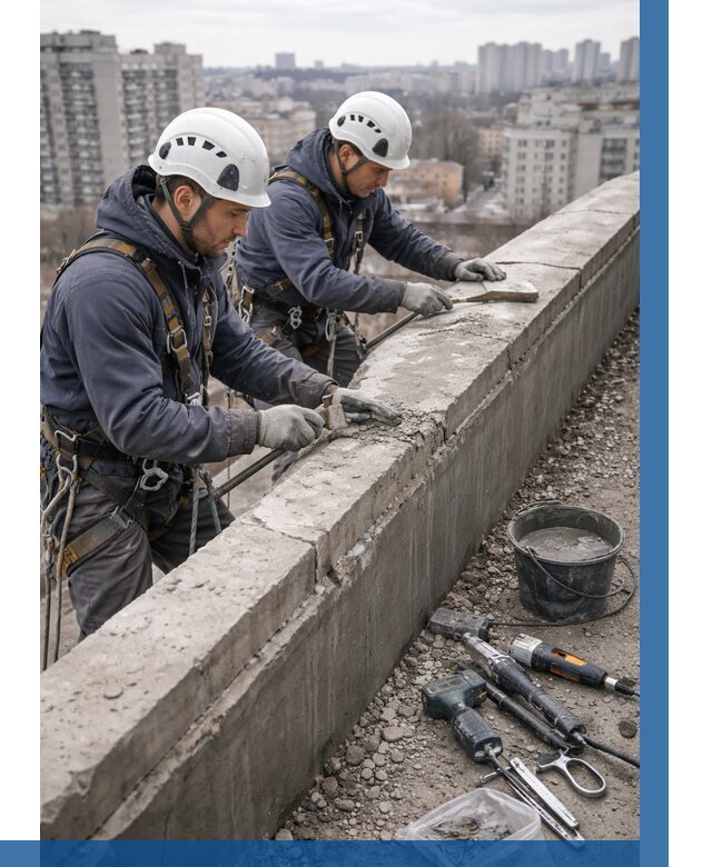 Ремонт парапета на кровле в Шатуре от 1537 р. | ВЫСОТНИК-Штр