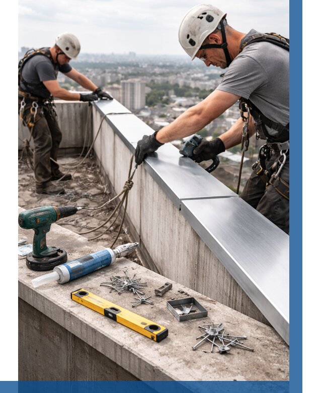 Монтаж парапетных крышек в Шатуре от 820 р. | ВЫСОТНИК-Штр