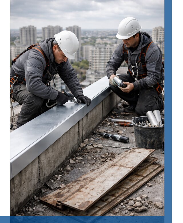 Замена парапетных крышек под ключ в Шатуре от 1229 р. | ВЫСОТНИК-Штр