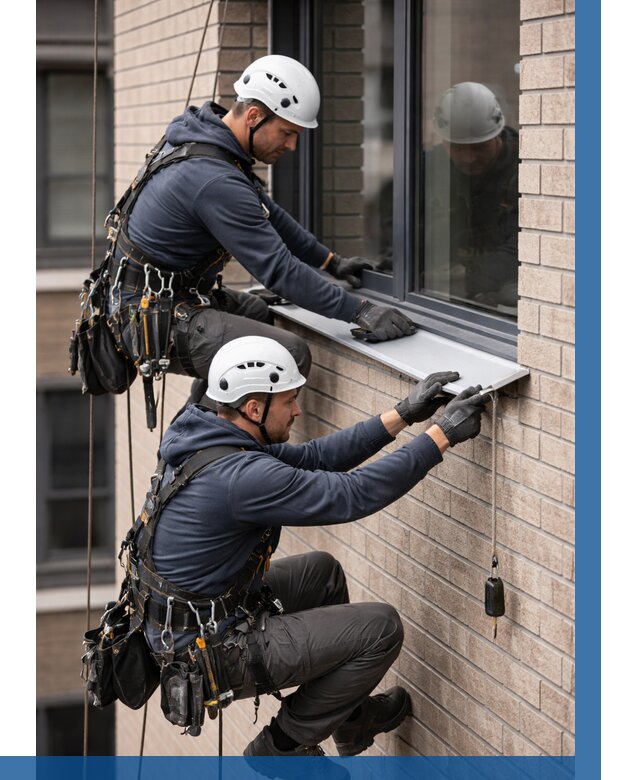 Монтаж оконных отливов под ключ в Шатуре от 3585 р. | ВЫСОТНИК-Штр