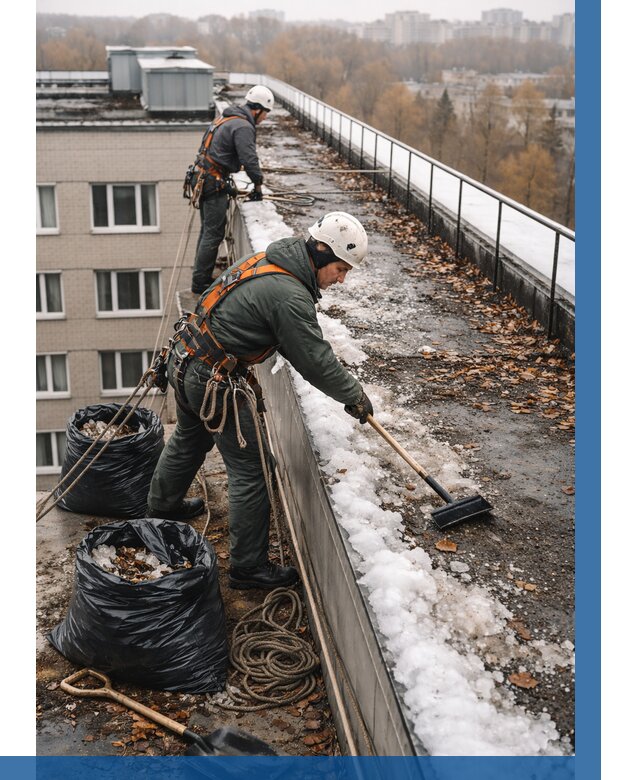 Очистка кровли по периметру в Шатуре от 563 р. | ВЫСОТНИК-Штр