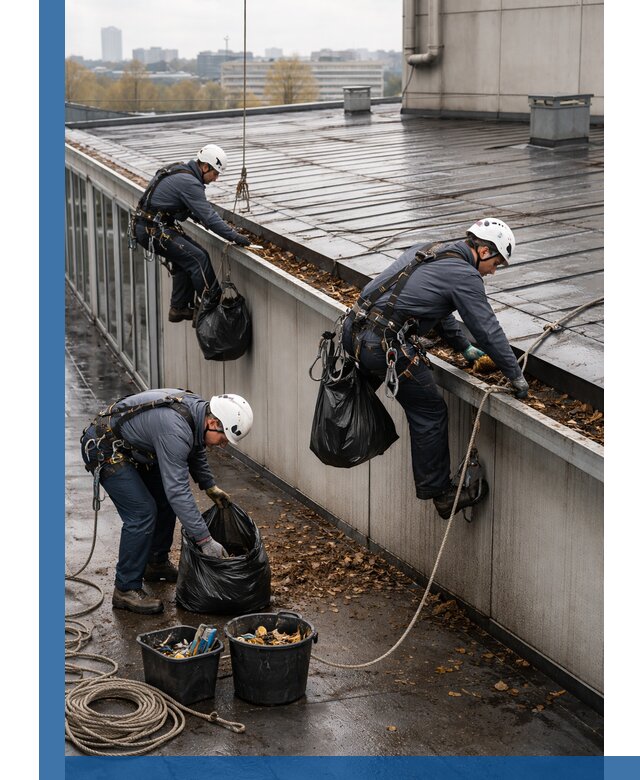 Очистка кровли по периметру в Шатуре силами промышленных альпинистов