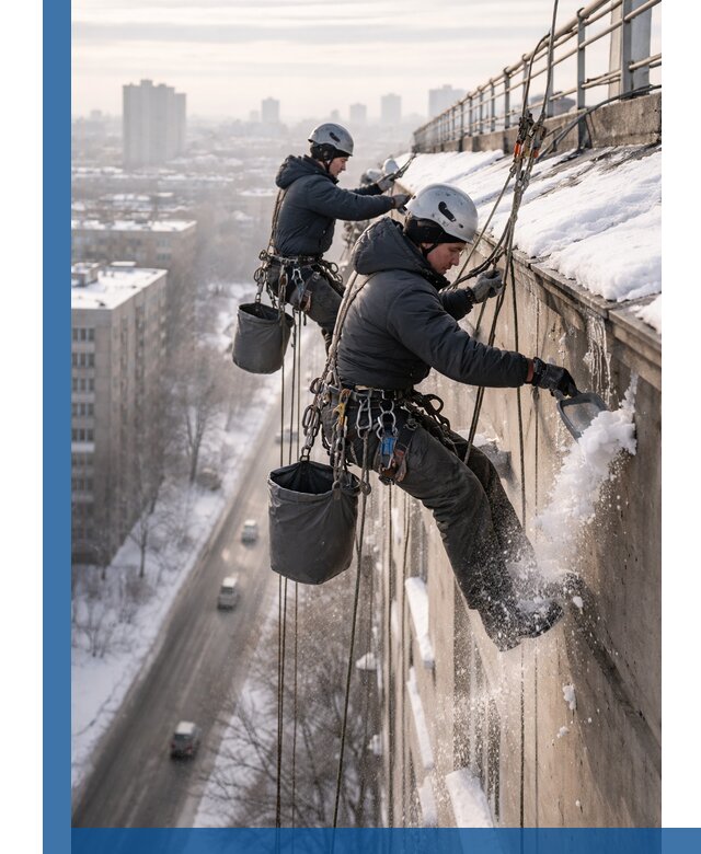 Очистка карнизов от снега в Шатуре профессионально и безопасно