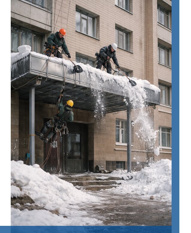 Очистка козырьков от снега в Шатуре от 3585 р. | ВЫСОТНИК-Штр