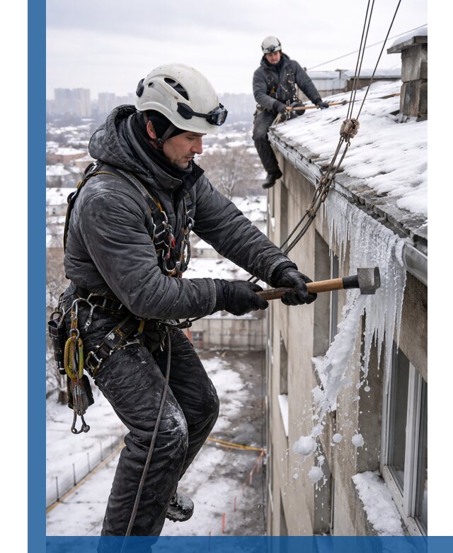 Сбивание и удаление сосулек с крыши в Шатуре безопасно