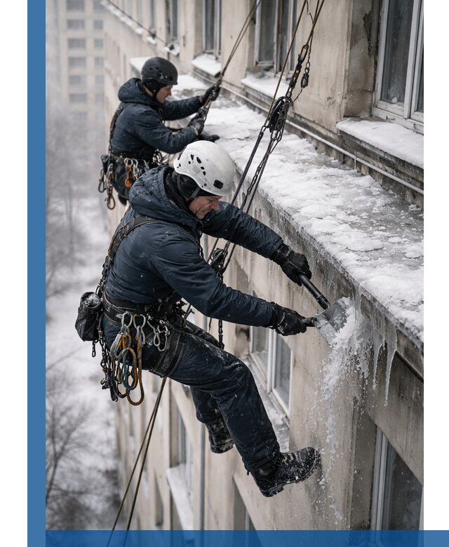 Удаление наледи и сосулек с карнизов в Шатуре профессионально