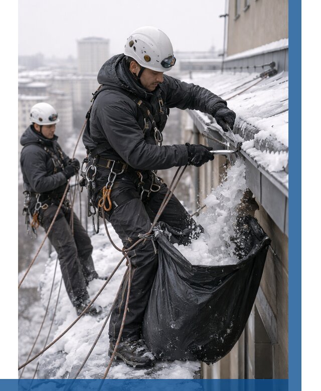 Аварийная очистка крыши в Шатуре под ключ от 307 р. | ВЫСОТНИК-Штр