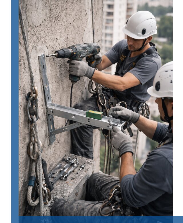 Установка кронштейнов кондиционера и крепежа в Шатуре