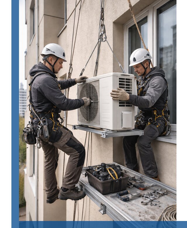 Перенос внешнего блока кондиционера в Шатуре с монтажом и крепежом