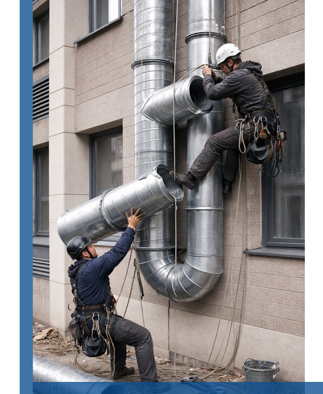 Монтаж фасадных воздуховодов в Шатуре с герметизацией и крепежом