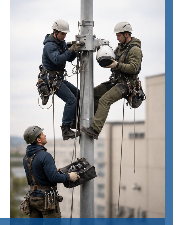 Установка видеокамер на мачте в Шатуре от 8707 р. | ВЫСОТНИК-Штр