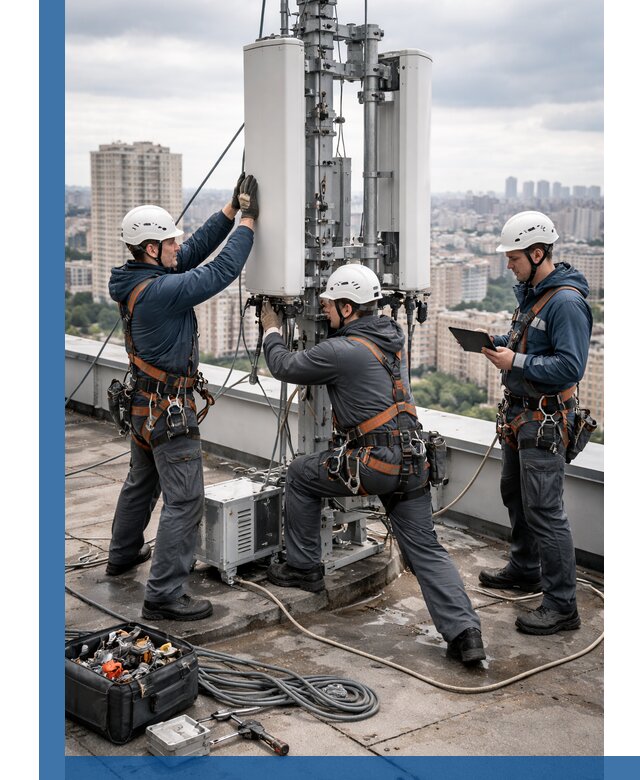 Монтаж антенн связи на крыше в Шатуре с вводом в эксплуатацию