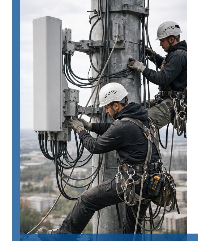 Монтаж оборудования связи на мачте в Шатуре с пусконаладкой