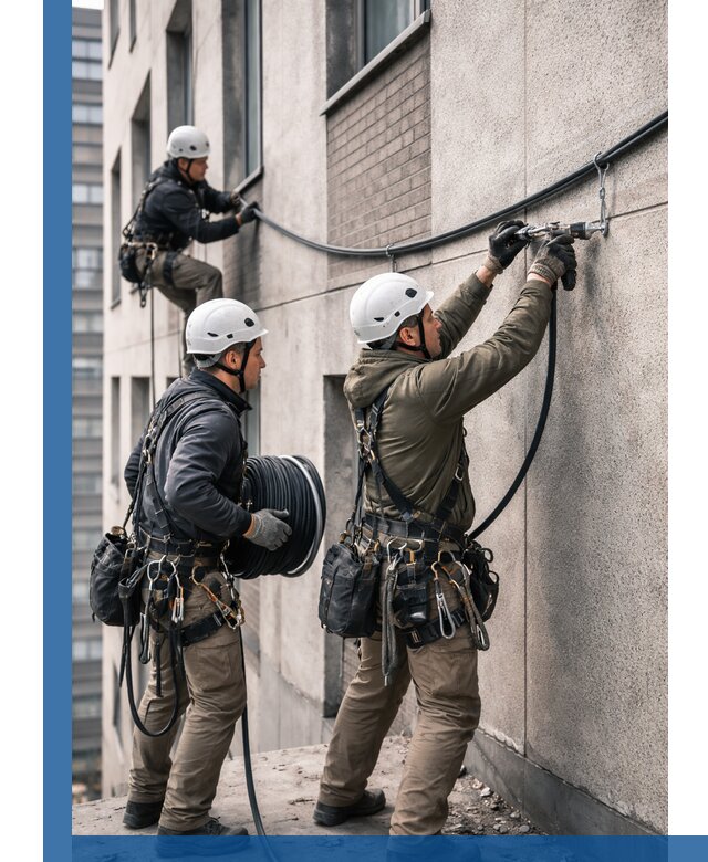 Прокладка кабеля по фасаду в Шатуре, профессиональный монтаж