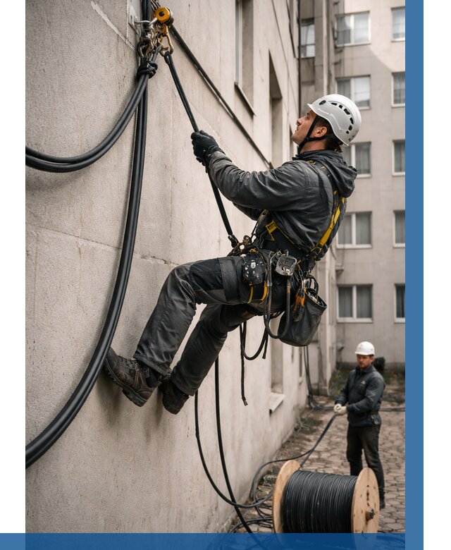 Протяжка кабеля питания на высоте в Шатуре от 461 р. | ВЫСОТНИК-Штр