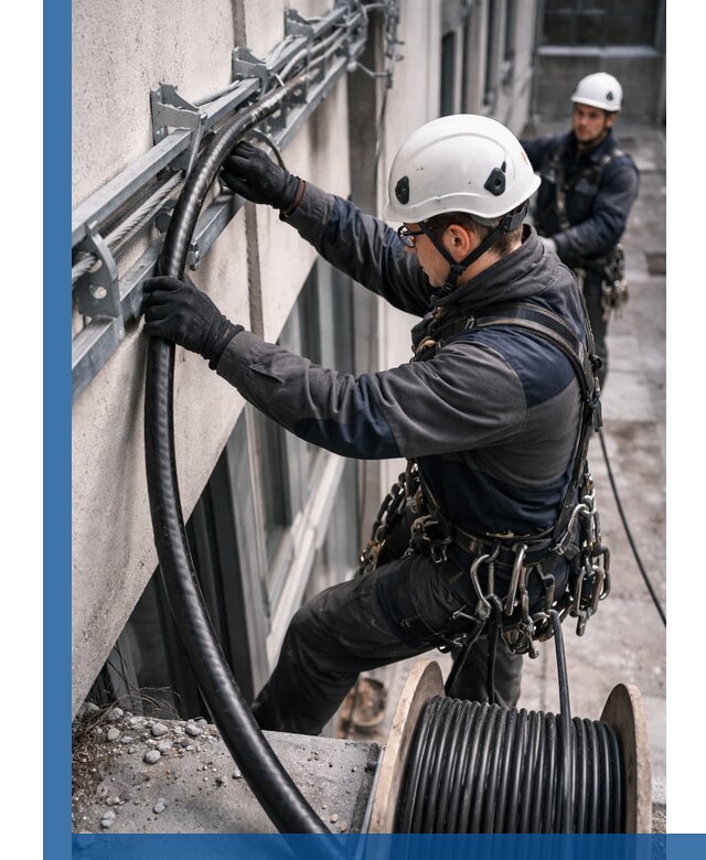 Протяжка кабеля питания на высоте в Шатуре с гарантией безопасности и качества