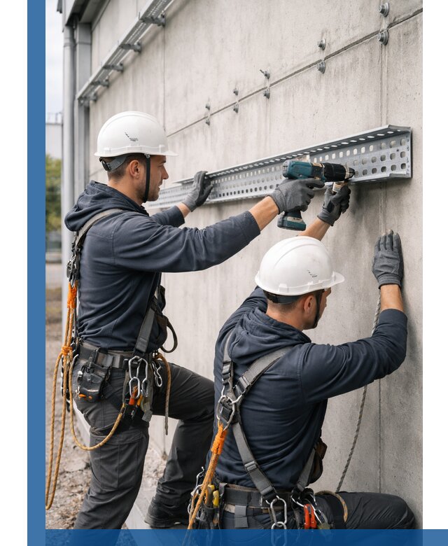 Монтаж кабельных лотков на фасаде зданий в Шатуре с гарантией