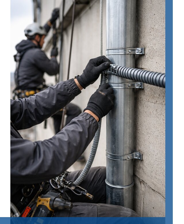 Монтаж гофры для кабеля в Шатуре от 307 р. | ВЫСОТНИК-Штр