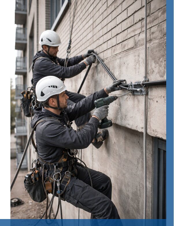 Крепление кабеля на фасаде в Шатуре от 359 р. | ВЫСОТНИК-Штр