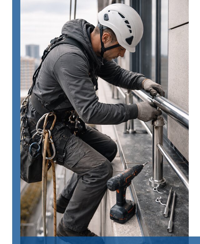 Монтаж ограждений на высоте в Шатуре для зданий и конструкций