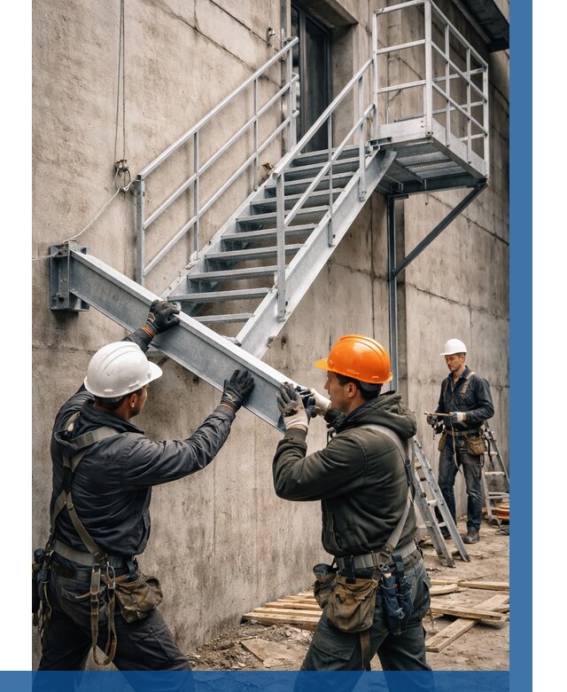 Монтаж металлических лестниц в Шатуре от 15366 р. | ВЫСОТНИК-Штр