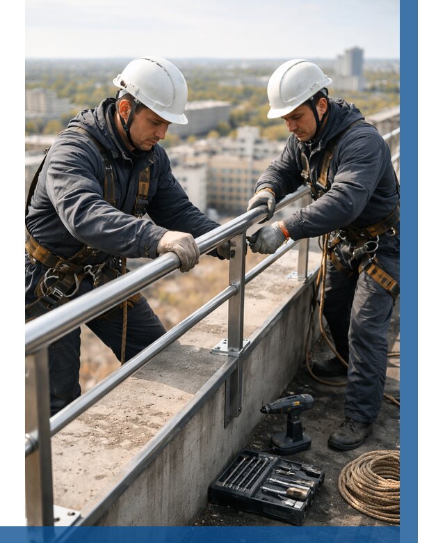 Монтаж перил на высоте в Шатуре от 2561 р. | ВЫСОТНИК-Штр