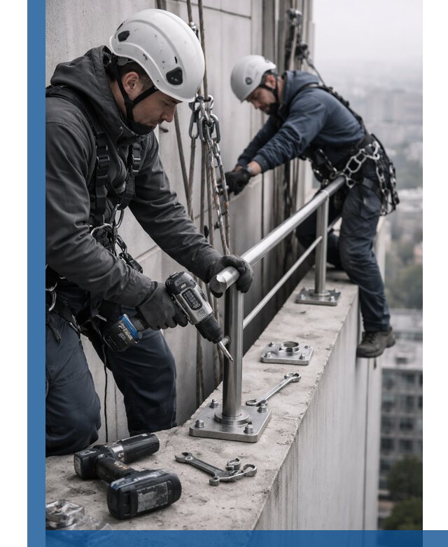 Монтаж перил на высоте в Шатуре для жилых и промобъектов