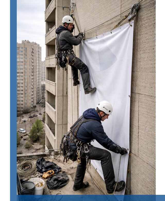 Профессиональный монтаж баннеров на фасаде в Шатуре