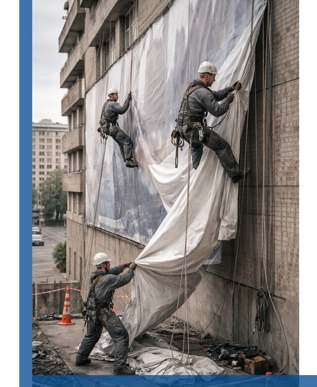 Демонтаж баннеров с фасада в Шатуре оперативно и безопасно