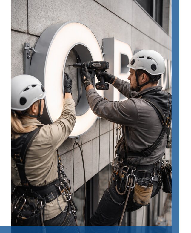 Монтаж световых букв в Шатуре от 3073 р. под ключ ВЫСОТНИК-Штр